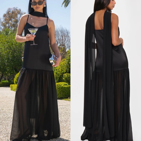 NWOT Show Me Your Mumu Dalia Maxi Dress in Black Size Small NO SCARF - Picture 1 of 6